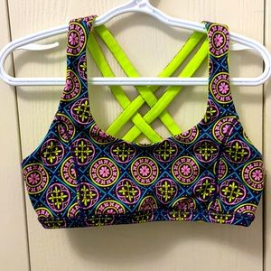 Ivivva Reversible Neon Yellow/Purple Sports Bra